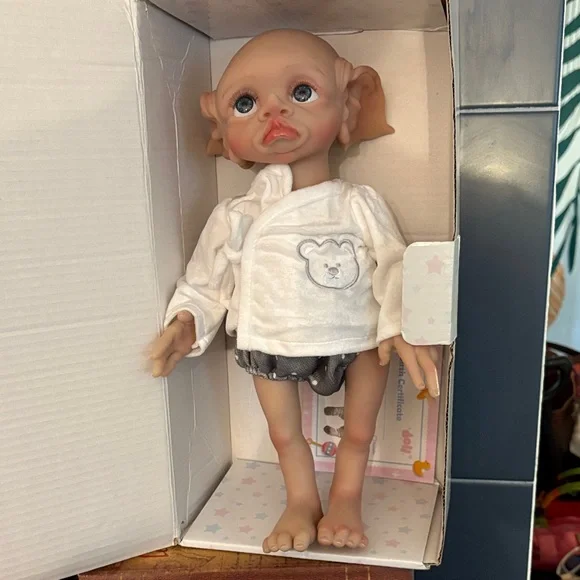 Adorable White and Gray Elf Doll - Picture 1 of 7